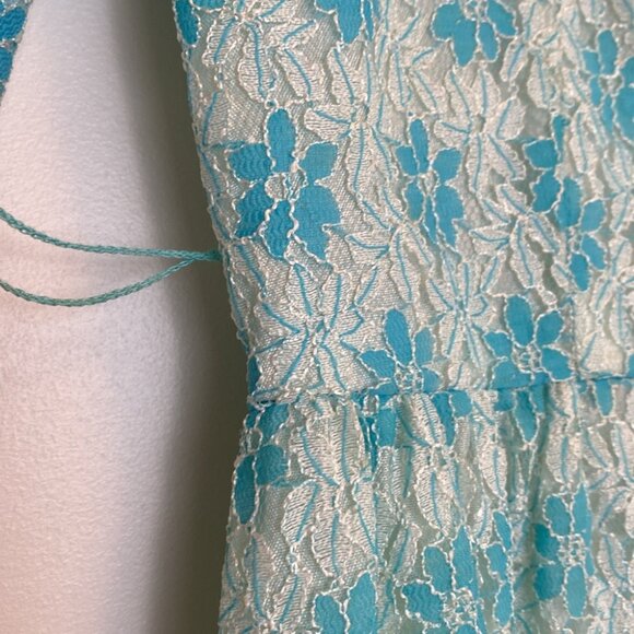 60s/70s Marjorie Hamilton Vancouver Blue Lace Dress - Picture 11 of 11
